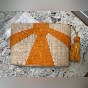 Shebobo Sunburst Clutch with Tassel Zipper Pull - Saffron